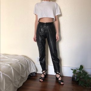 Wilson’s black leather pants